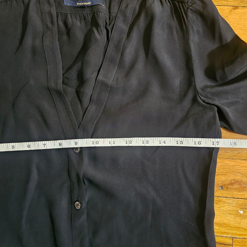 Vanessa Seward Black Silk Blouse Women's Size 2 EU 34 - Picture 4 of 7